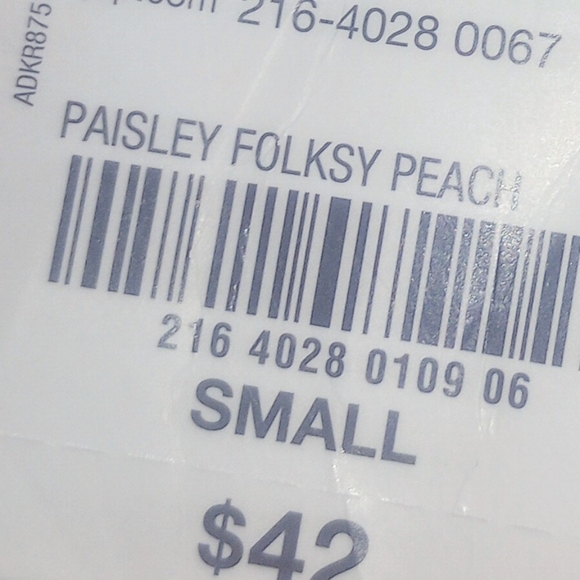 Decree Women's Paisley Folksy Peach Fully Lined Shortall With Wrap Top W… - Picture 7 of 11